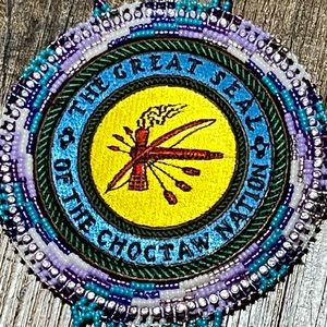 Hand. Beaded medallion Choctaw Nation Oklahoma